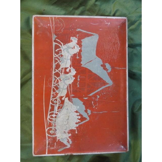 Metal Tin / Box Nabisco Cookies or Crackers Metal Vintage Xmiss Horse Carriage For Sale - Image 7 of 16