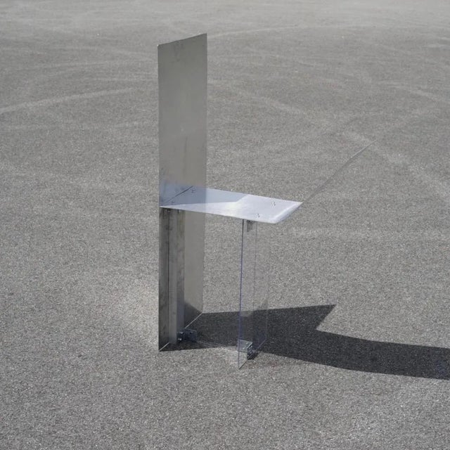 Imposter chair by undigested dimensions: l 170 x w 40 x h 70 cm material: aluminum & acrylic glass imposter chair, the...