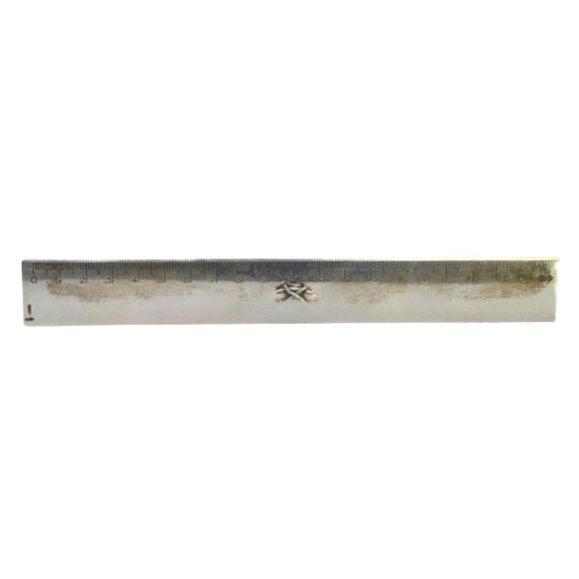 Silver Silver Scale Ruler with Central Knob Handle For Sale - Image 8 of 8