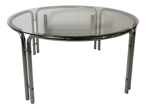 Round Coffee Table in Glass and Chrome