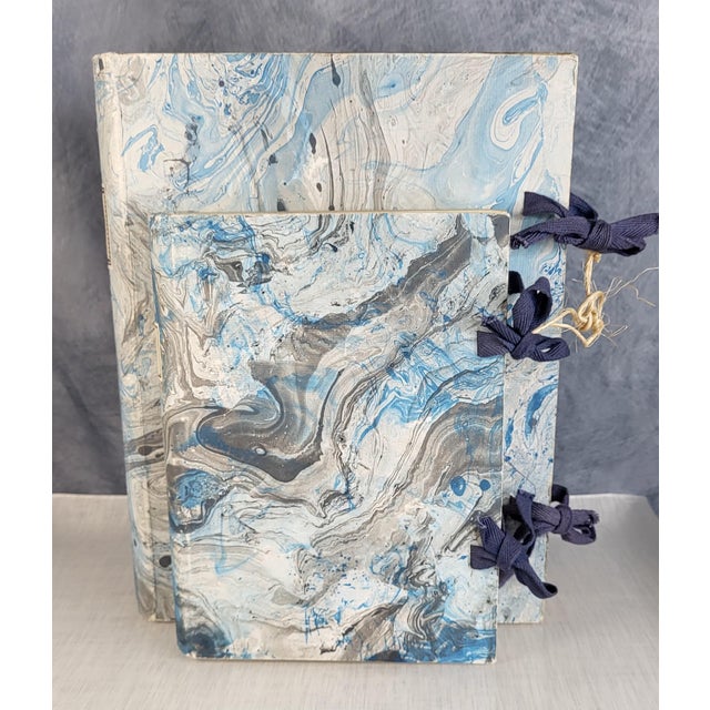 Late 20th Century Hand Painted Marble Decorative Book Boxes - A Pair For Sale - Image 10 of 12