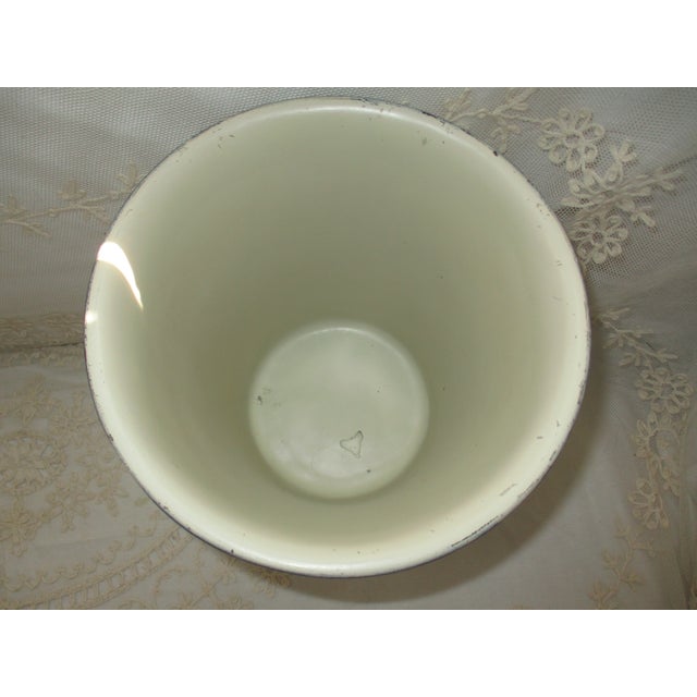 Vintage Resin Alabaster With Ornate Silver Trim Wastebasket 10" Tall For Sale - Image 4 of 8