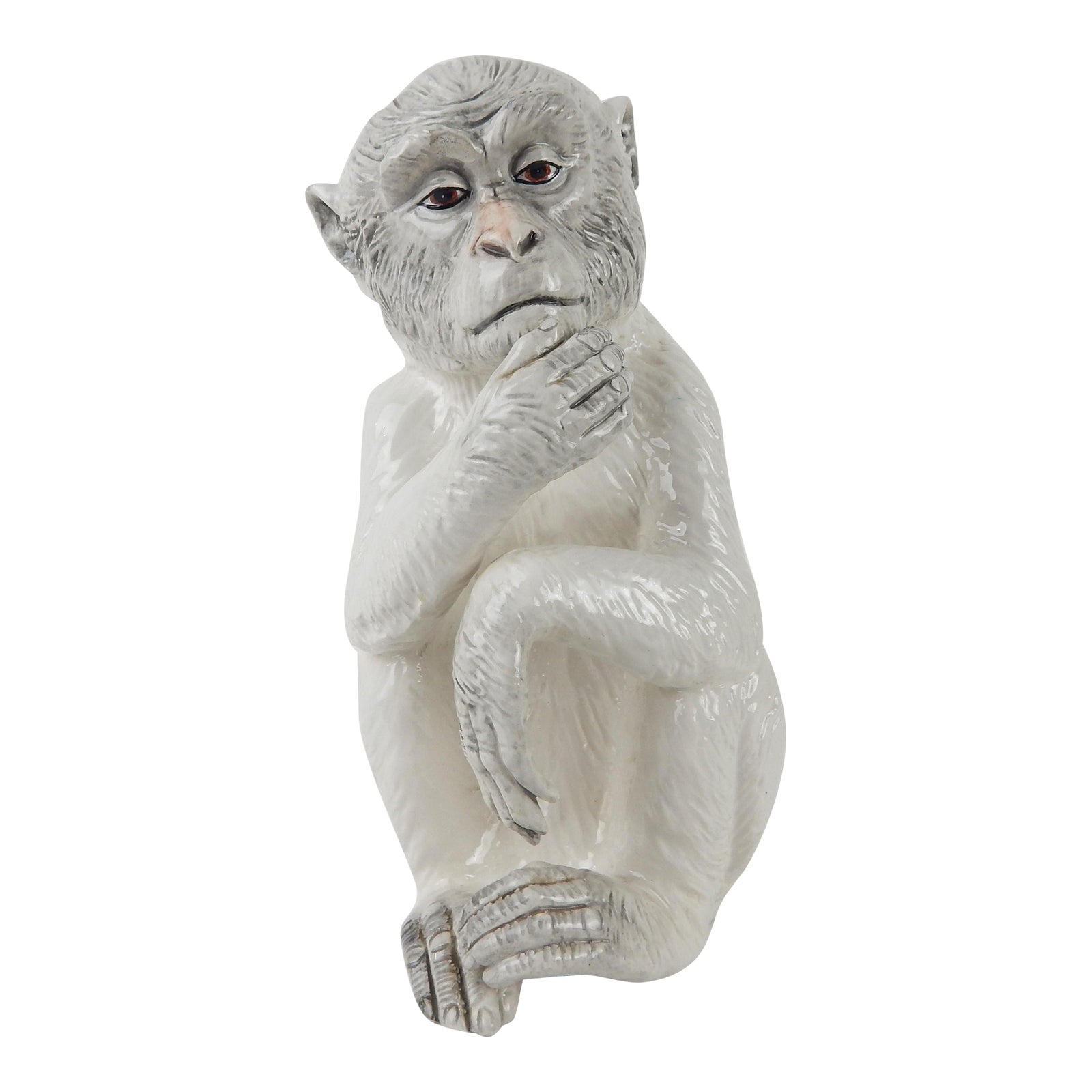 1970s Italian Ceramic Monkey Figure | Chairish