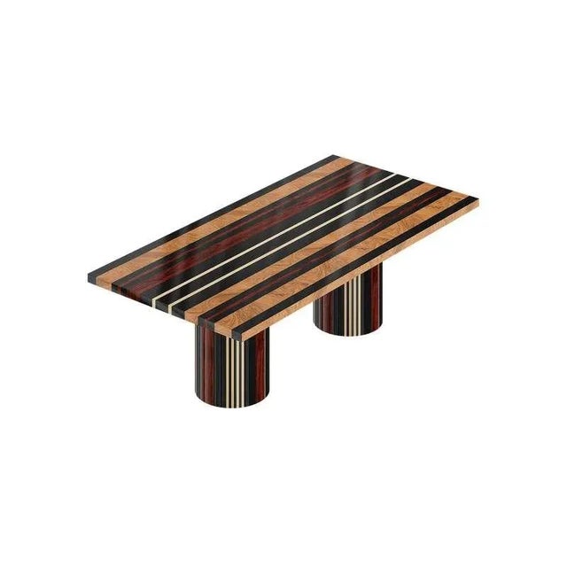Wood Amadeo Dining Table in Wood Marquetry by Hommés Studio For Sale - Image 7 of 13