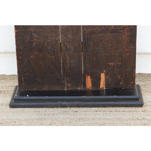 Wood Finely Engraved Antique Nupe Door For Sale - Image 7 of 9