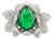 Carat&her Large Lotus Bonheur Ring With Pear Drop Gemstone & Cz Studded in Silver Size 7.5 For Sale