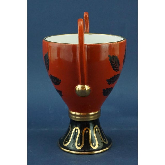 20th Century Futurist Two-Handled Ceramic Vase by Giuseppe Mazzotti of Mga, Italy, 1940s For Sale - Image 4 of 18