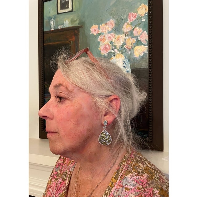 Pair of Bucherer Gold Diamond Topaz Peridot Drop Earrings For Sale - Image 11 of 12