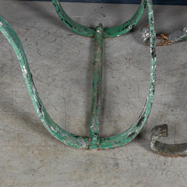 Antique 19th Century Victorian Wrought Iron & Wood Garden Seats, 1890, Set of 4 For Sale - Image 3 of 18