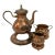 Antique Swedish Oscar Nilsson Eskilstuna Copper & Brass Coffee or Tea Service With Warming Stands - 3 Piece Set For Sale