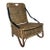 Vintage Woven Rattan and Leather Field Chair For Sale