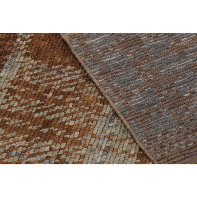 Beige Rug & Kilim's Modern Abstract Rug in Brown and Gray Plaid Patchwork For Sale - Image 8 of 8