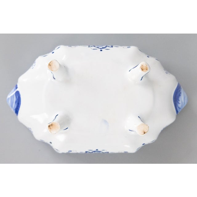 Antique French Rouen Faience Blue & White Tureen For Sale - Image 10 of 11