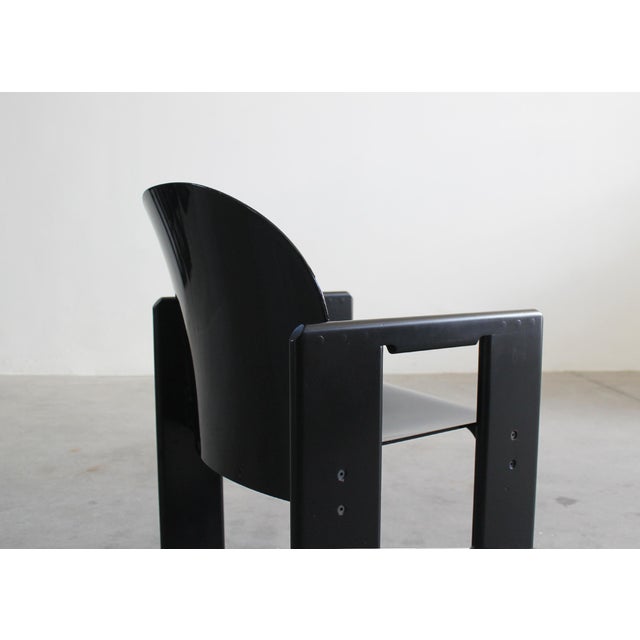 Black Dialogo Dining Chairs by Tobia & Afra Scarpa for B&b Italia / C&b Italia, 1973, Set of 6 For Sale - Image 14 of 18
