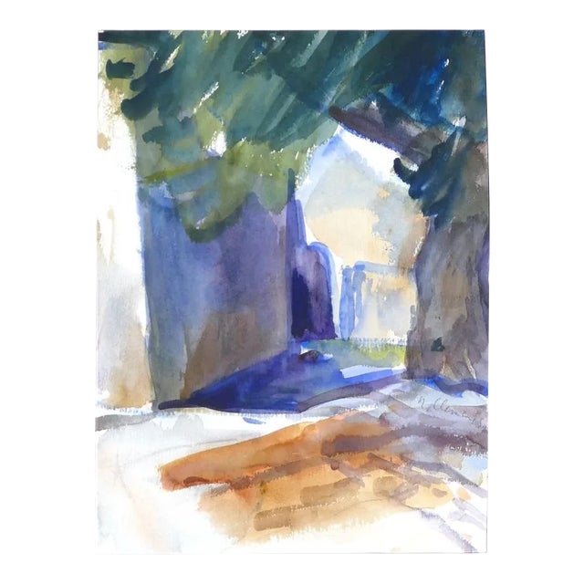 Shadow and Tree - Original Watercolor by Armin Guther - 1986/88 1986/88 For Sale