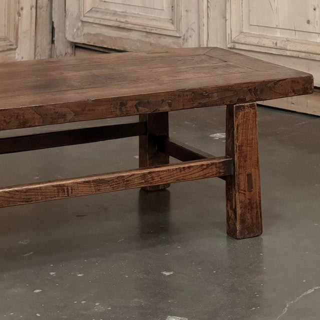 18th Century Country French Rustic Oak Coffee Table For Sale - Image 12 of 18