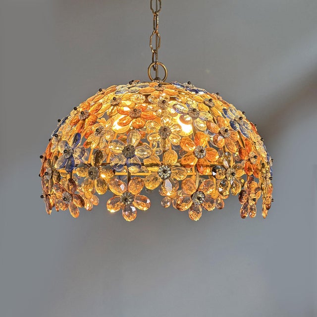 Mid-Century Modern Italian Glass and Metal Pendant Lights, 1960s, Set of 2 For Sale - Image 6 of 13