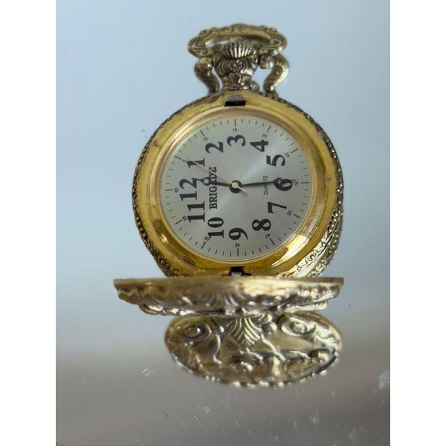 Metal Vintage Mid-20th Century Equestrian Style Brigade Brass PocketWatch For Sale - Image 7 of 12