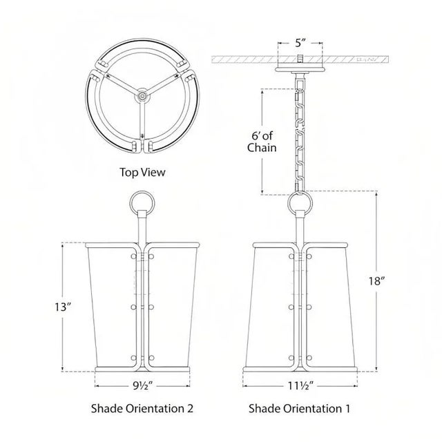 Modern Carrier & Company for Visual Comfort Signature Hastings Small Pendant in Hand-Rubbed Antique Brass with Black Shade For Sale - Image 3 of 3