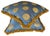 A striking pair of custom-made accent pillows featuring a sophisticated powder blue ground with embroidered ochre, gold,...