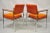 Mid Century Modern Orange Naugahyde Chrome Frame Lounge Arm Chairs by Malibu Ind For Sale - Image 12 of 12