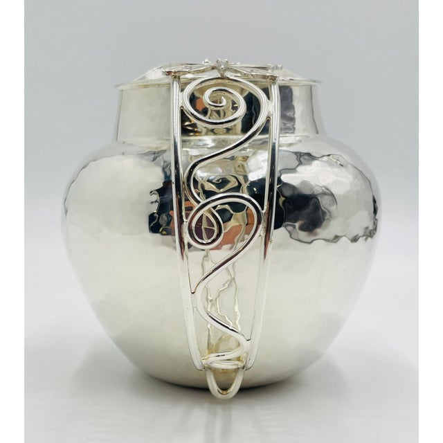 1980s 1980s Whimsical Emilia Castillo Water Pitcher in Hammered Silver Finish, Mexico Silver For Sale - Image 5 of 18