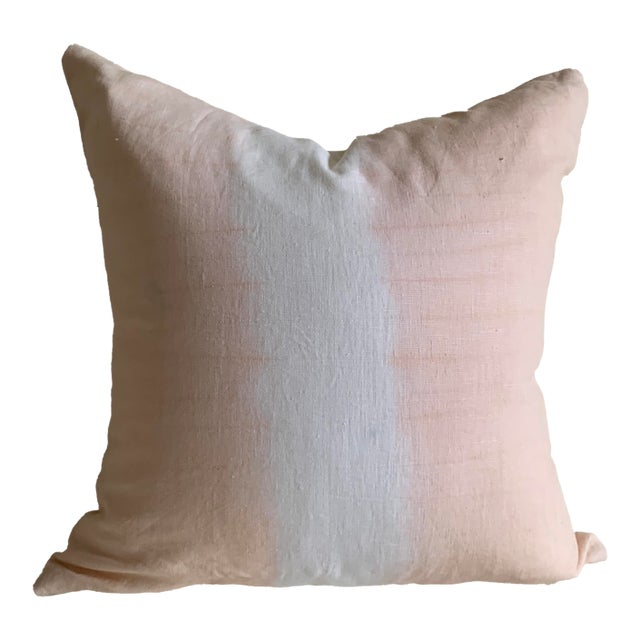 Hand Tie-Dyed Linen Pillowcase – Peach Color For Sale