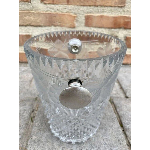 Mid-Century Crystal Glass Ice Bucket, 1960s For Sale - Image 4 of 11
