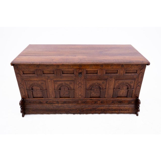 Antique Baroque Wooden Chest, 1781 For Sale - Image 18 of 18