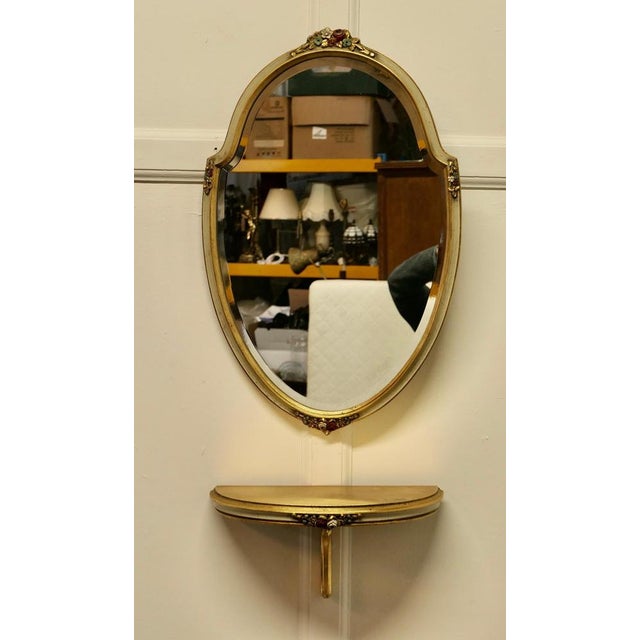 French Barbola Gilt Console Shelf and Mirror, 1940s, Set of 2 For Sale - Image 3 of 10