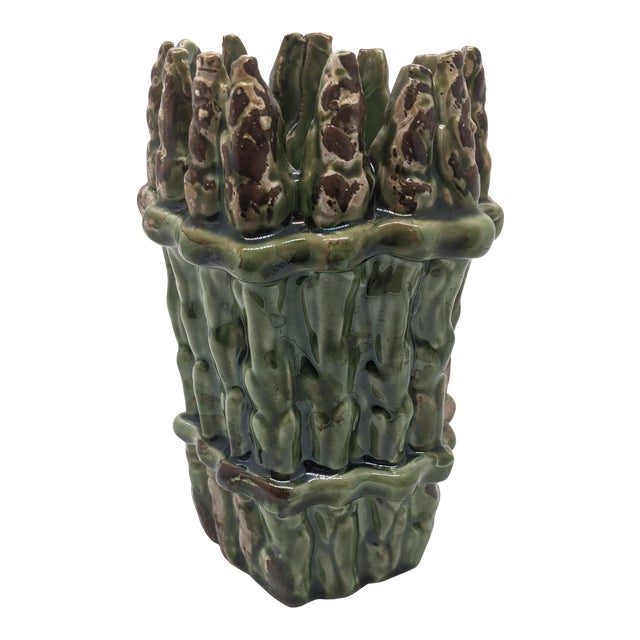 Late 20th Century Asparagus Dish Cup Utensil Holder For Sale