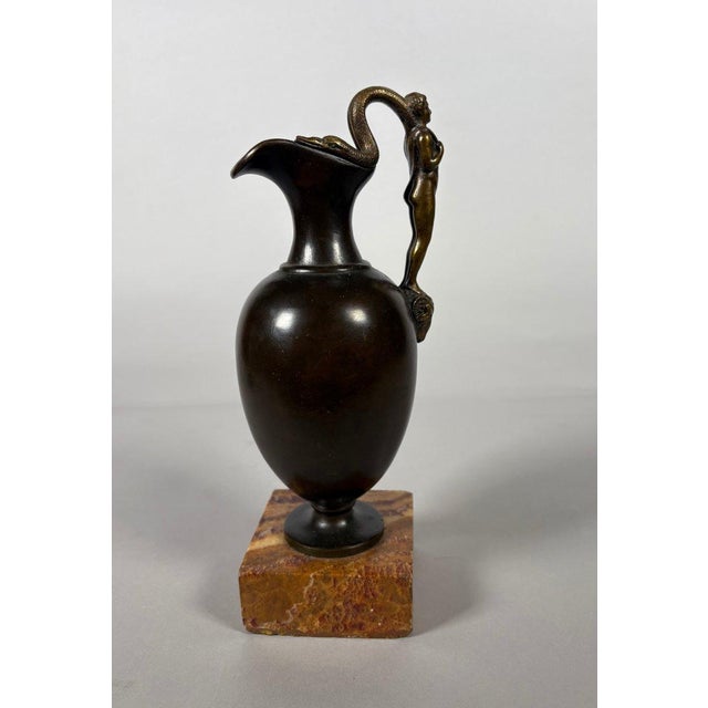 Neoclassical 19th Century Bronze oinochoe after Ancient Greece Pitcher For Sale - Image 3 of 7
