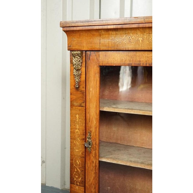 Wood Victorian Pier-Glazed Burr Walnut Marquetry Cabinet with Ormolu Mounts, 1880s For Sale - Image 7 of 12