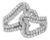 14K White Gold 1 1/2 Cttw Diamond Open Double Heart Bypass Ring Band (H-I Color, VS1-VS2 Clarity) - Ring - Size 7 For Sale