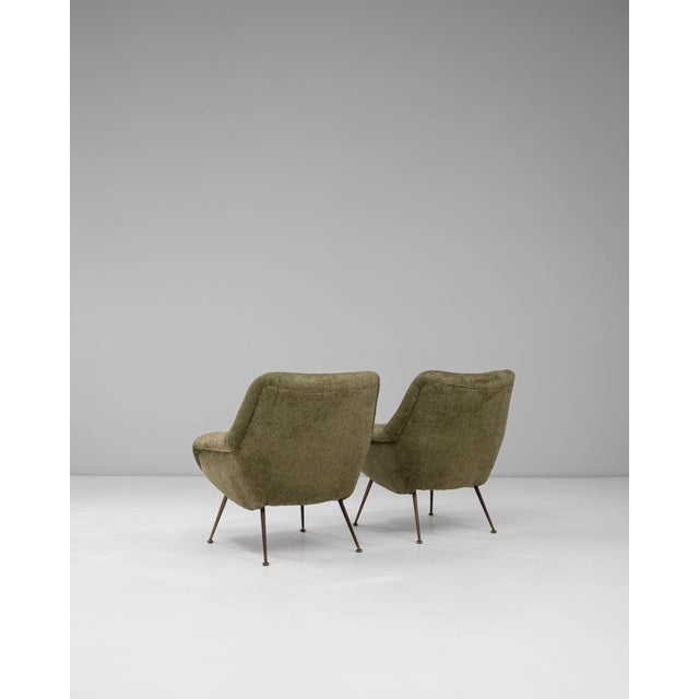 1960s French Green Art Deco Upholstered Armchairs - A Pair For Sale - Image 14 of 18