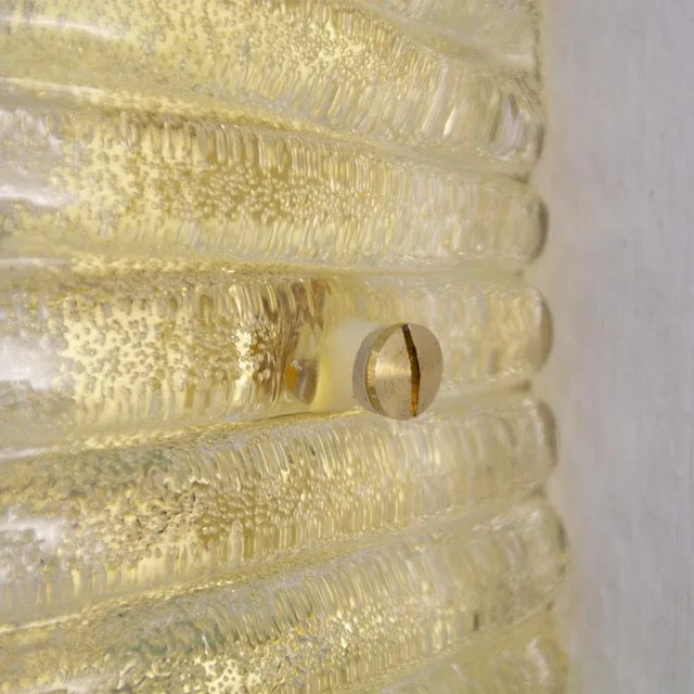 1990s Vintage Italian Wall Light in Amber Murano Glass with Brass Structure, 1990s For Sale - Image 5 of 13