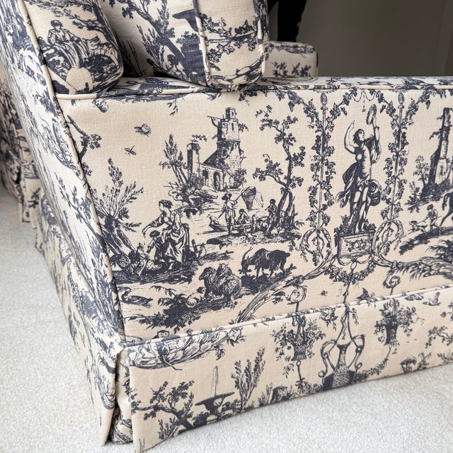 Neoclassical Toile Loveseat For Sale - Image 3 of 8