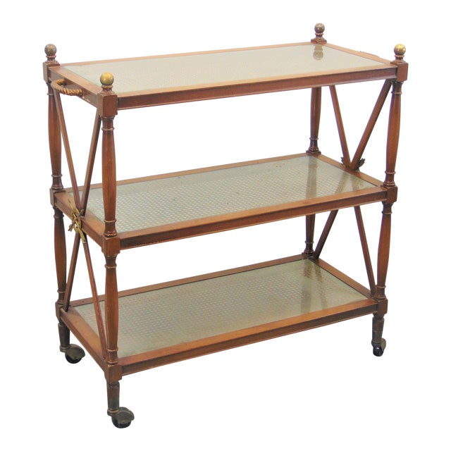 Directoire 3 Tier Fruitwood Serving Cart Chairish