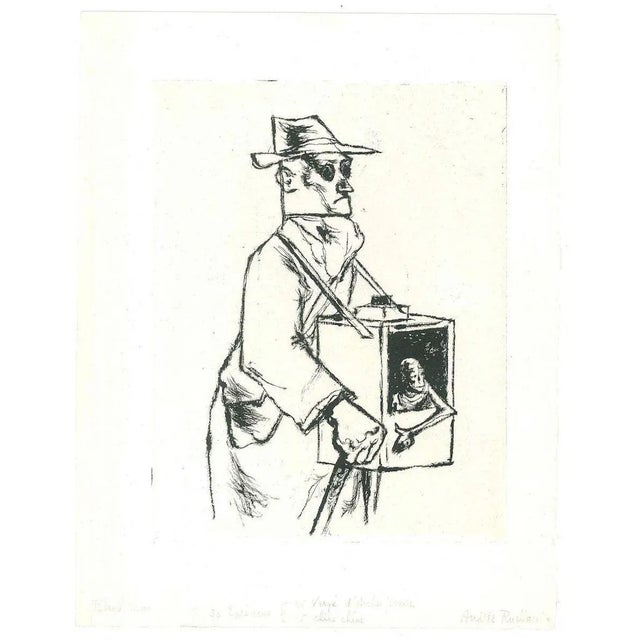 Blind Man - Original Etching by A. Ruellan - Mid 20th Century Mid 20th Century For Sale - Image 3 of 3