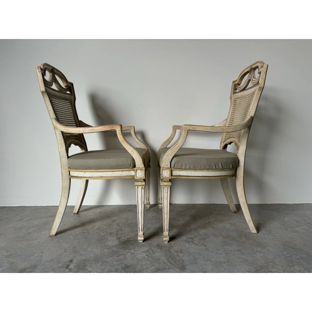 Neoclassical Vintage Drexel Heritage Neoclassical - Style Accent Chairs - a Pair For Sale - Image 3 of 12