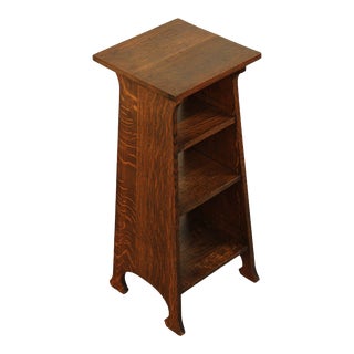 Antique Mission Oak Magazine Stand Bookcase For Sale