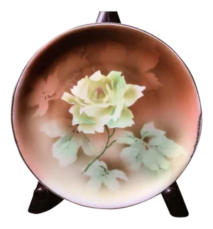 Bavarian Cabbage Rose Wall Art Hand Painted Plate Charger