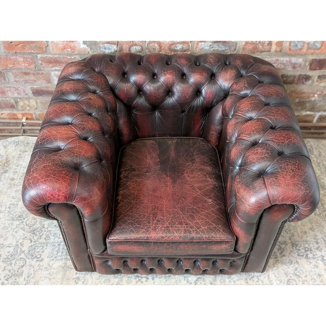 Chesterfield Club Chair in Leather For Sale - Image 9 of 14