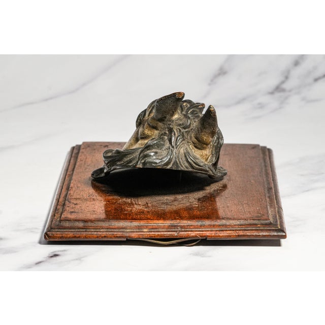Amazing Rare Antique Austrian Cold Painted Bronze Horse Head Sculpture Desk Document Clip Equestrian Art Home Decor For Sale - Image 12 of 15