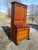 American 1850s Antique 2 Piece Cherry Curly Maple Slant Front Secretary Desk With Bookcase Top For Sale - Image 3 of 18