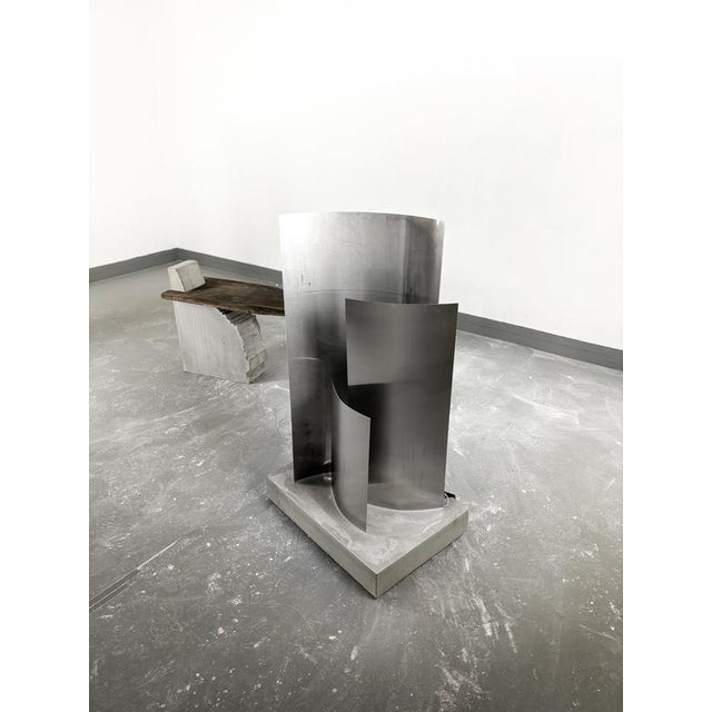 Metal Essenz Floor Lamp in Concrete with Steel and Aluminium by Case Studios For Sale - Image 7 of 11