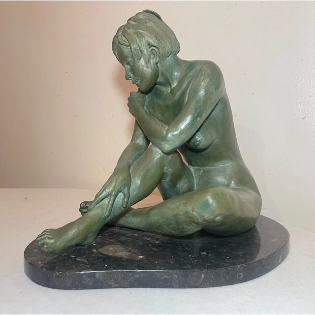 Ceramic Large Vintage Handmade Marianne Broome Nude Terracotta Pottery Sculpture Statue For Sale - Image 7 of 17