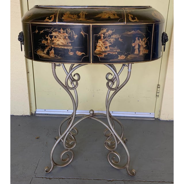Chinoiserie Tole Floor Planter For Sale In Miami - Image 6 of 13