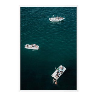 Puglia Boats by Natalie Obradovich in White Framed Paper, Large Art Print For Sale
