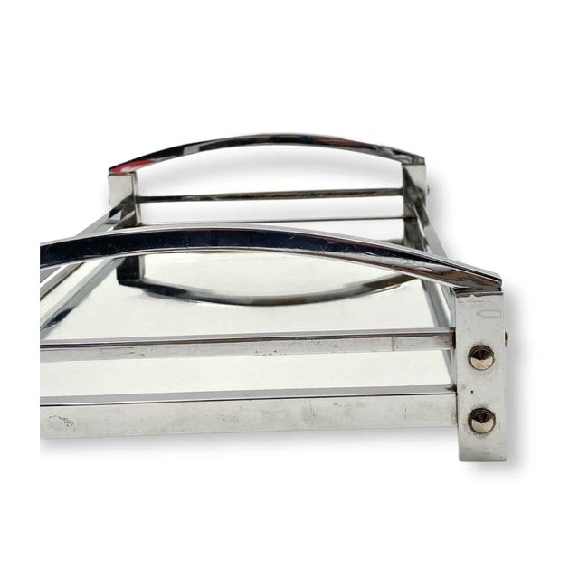 Jacques Adnet, Modernist Mirrored Tray, Maison Adnet, France 1940 /1950 For Sale - Image 10 of 18